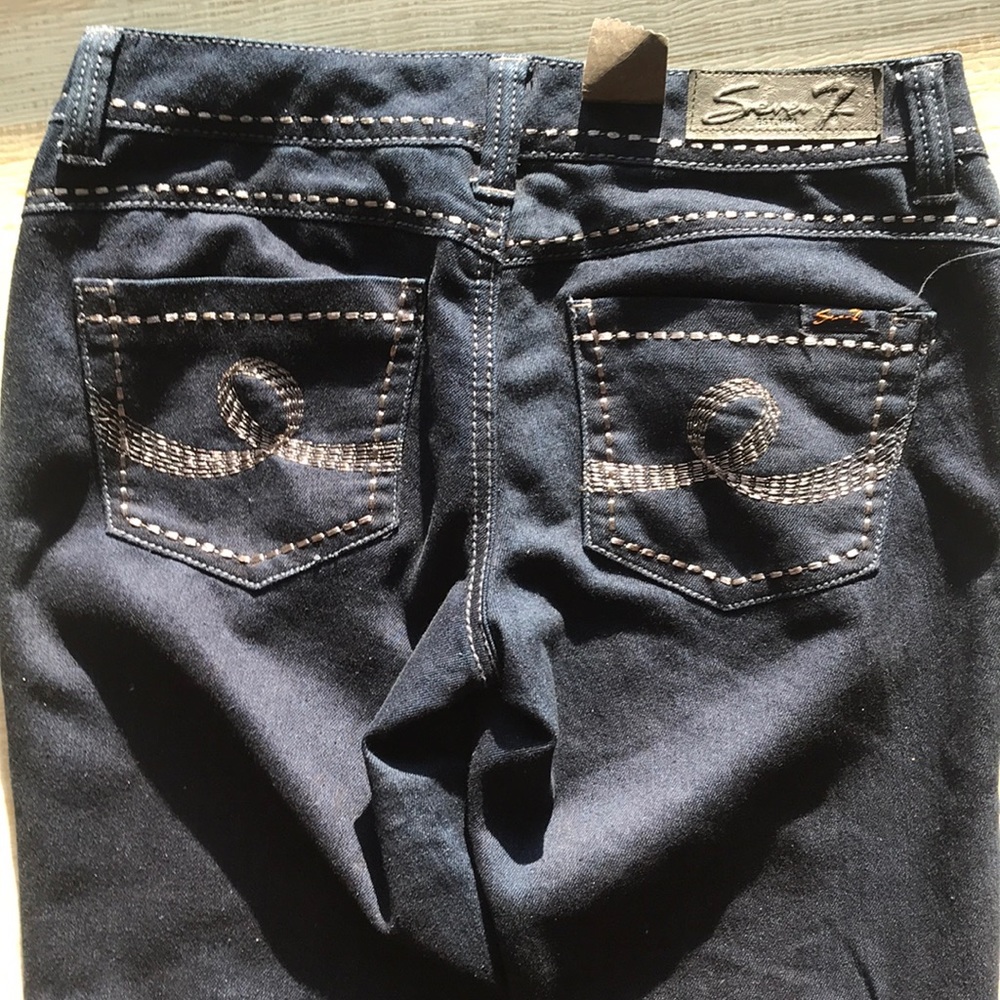Seven7 Dark Wash Straight Cut Jeans, Size 27 - Picture 5 of 12